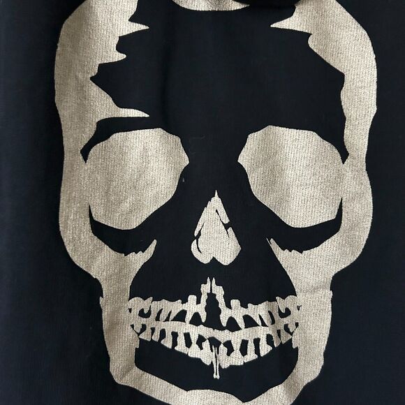 Zadig & Voltaire Clipper Skull Foil Hoodie in Black Size Medium - Picture 2 of 6